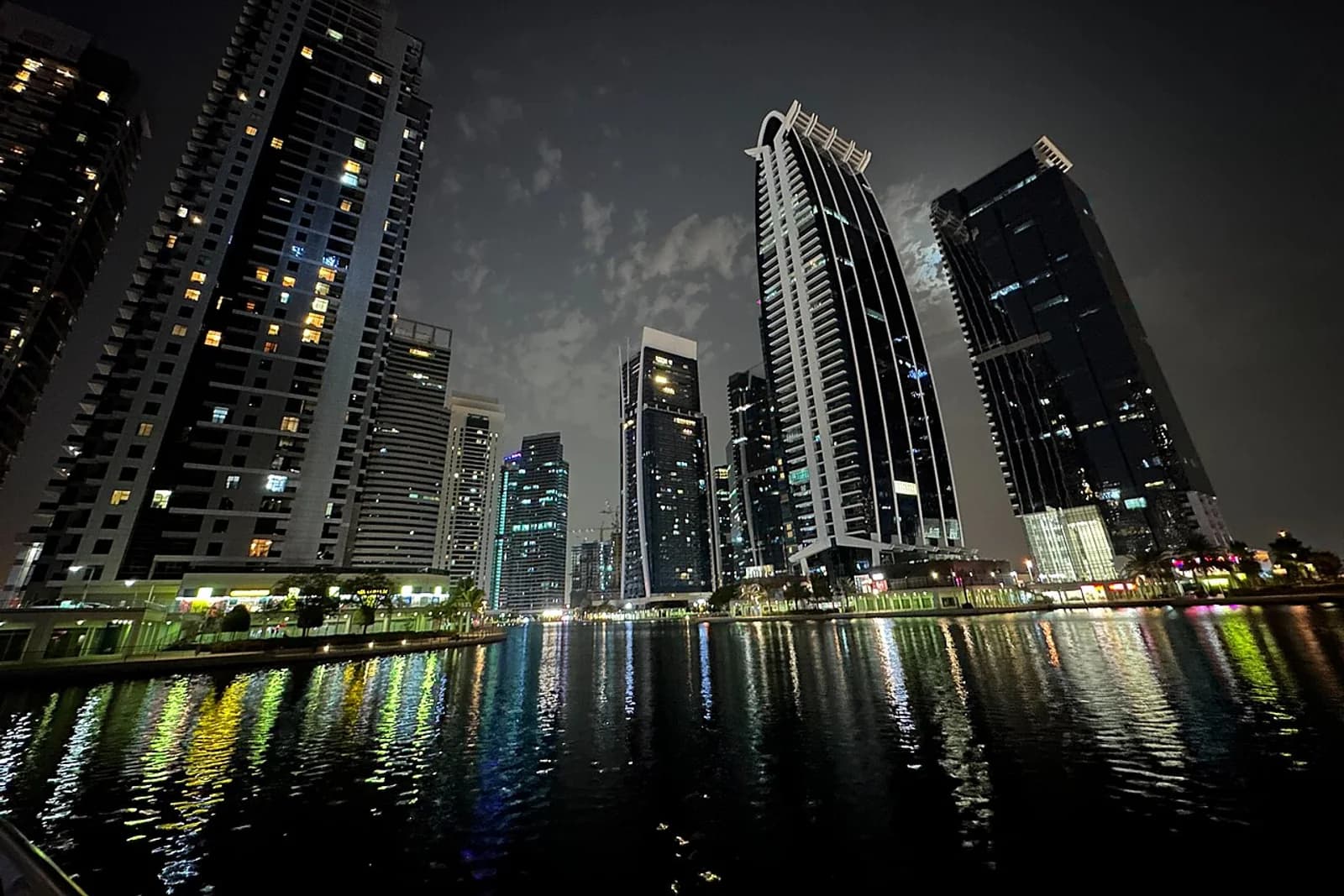 Jumeirah Lake Towers at night
